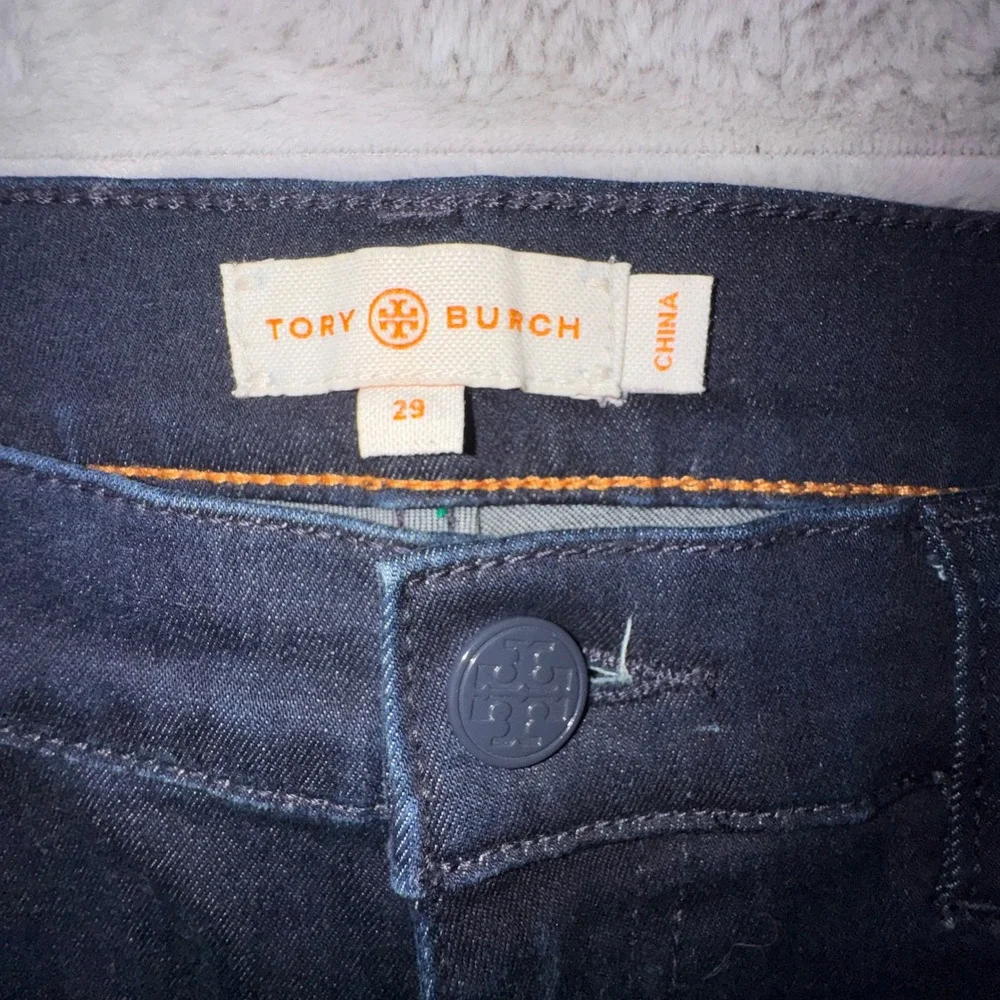 Tory Burch Women's 29 Legging Jeans Dark‎ Wash Indigo Skinny Stretch Denim